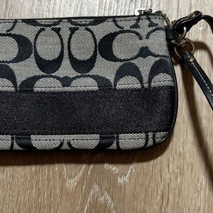 Coach Black and Gray Wristlet/coin pouch